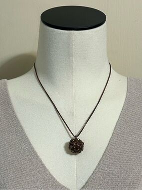 FOSSIL RHINESTONE BALL PENDANT NECKLACE